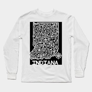 Indiana Map Long Sleeve T-Shirt